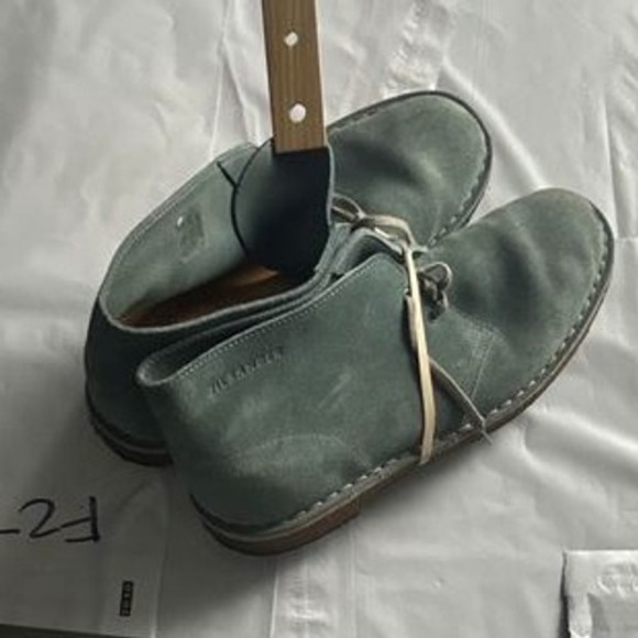 Clarks Desert Boots Suede Teal Blue Ankle Boots Women's Size 7 - Picture 1 of 5